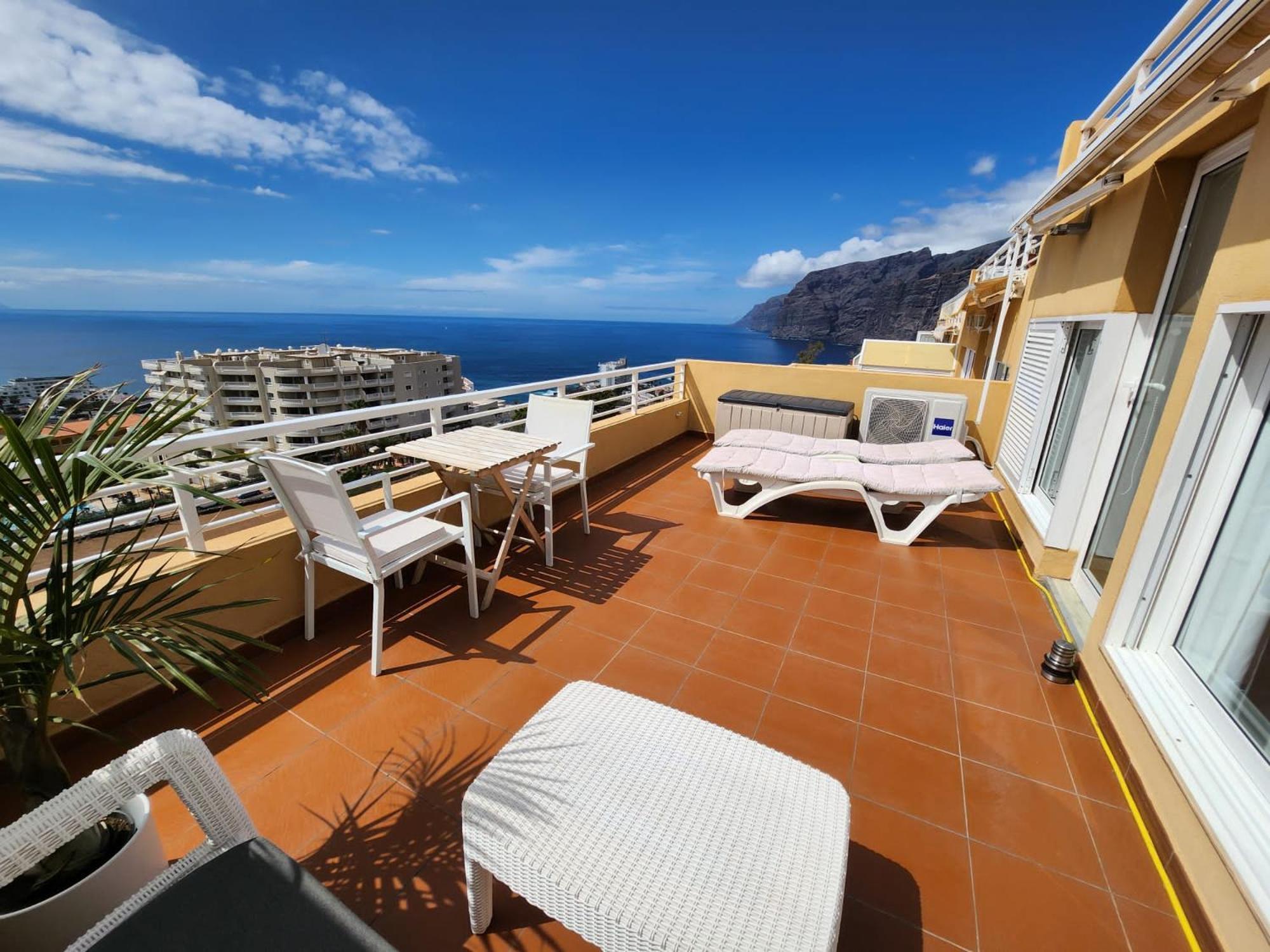 Los Gigantes,Huge Terrace,Sea View,Air Conditioning Apartment Puerto de Santiago  Bagian luar foto